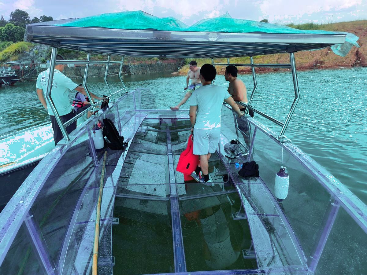 seabed through clear hull